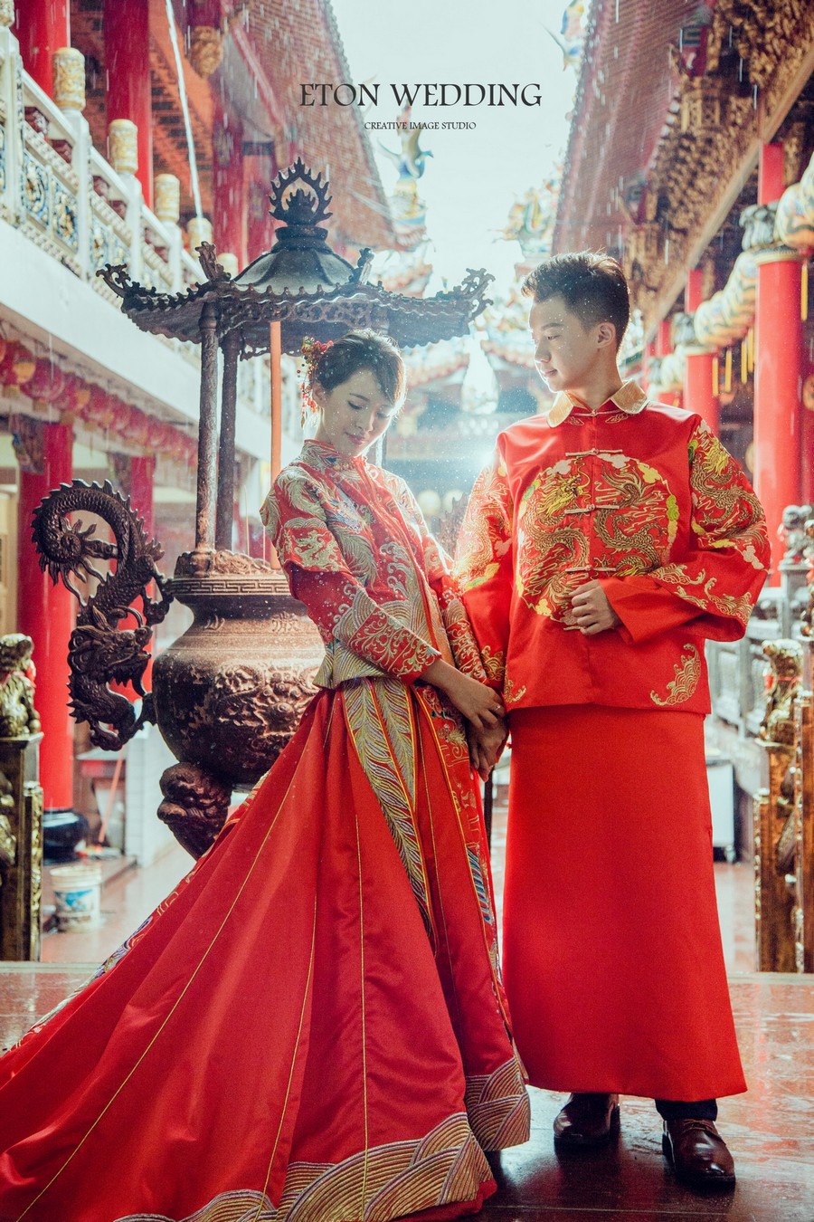 秀禾服婚紗,中式龍鳳褂,中式婚紗照,宮廷婚紗照